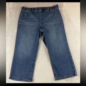 Kim Rogers Tummy Control womens blue pull on denim jeans size 14